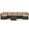 vidaXL 8 Piece Garden Lounge Set with Cushions Grey Impregnated Wood