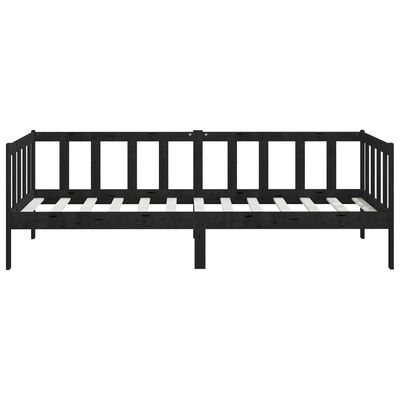 vidaXL Day Bed without Mattress Black Solid Wood Pine 90x200 cm