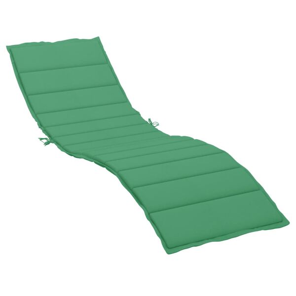 vidaXL Sun Lounger Cushion Green 200x60x3cm Oxford Fabric