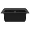 vidaXL Kitchen Sink with Overflow Hole Oval Black Granite