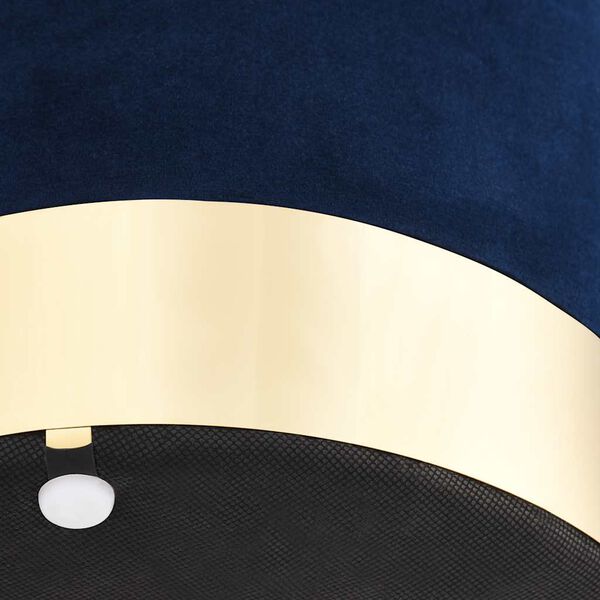 vidaXL Stool Blue and Gold Velvet 28 x 36 cm