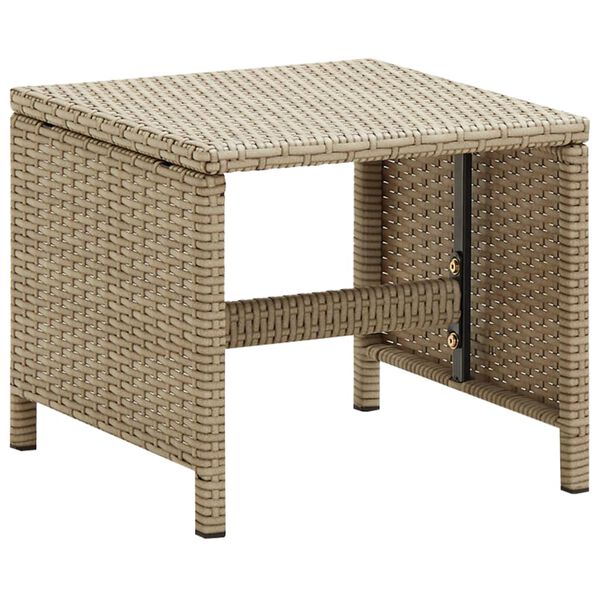vidaXL Garden Stools 2 pcs with Cushions Poly Rattan Beige