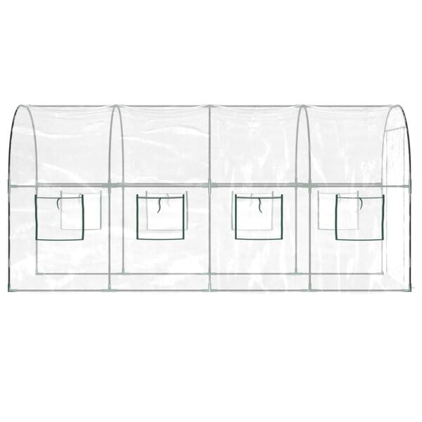 vidaXL Greenhouse Transparent 160x400x190 cm PVC&Powder-coated Steel