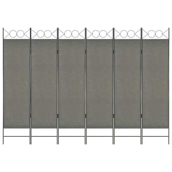 vidaXL 6-Panel Room Divider Anthracite 240x180 cm
