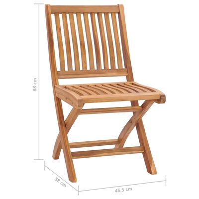 vidaXL Folding Garden Chairs with Cushions 6 pcs Solid Teak Wood