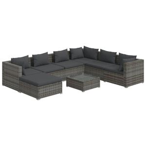 vidaXL Garden Lounge Set | Grey with Anthracite Cushions