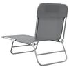 vidaXL Folding Sun Loungers 2 pcs Grey Textilene and Steel