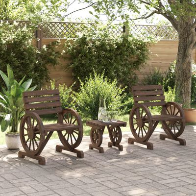 vidaXL 3 Piece Garden Lounge Set Solid Wood Fir