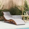 vidaXL Sun lounger Light Grey 184 x 55 x 64cm Solid Acacia wood