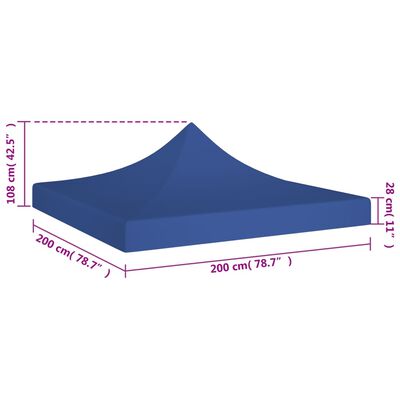 vidaXL Party Tent Roof 2x2 m Blue 270 g/m²