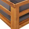vidaXL Sun Lounger with Dark Grey Cushions Solid Acacia Wood