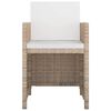 vidaXL 5 Piece Outdoor Dining Set with Cushions Poly Rattan Beige