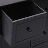 vidaXL Side Cabinet with 6 Drawers Black 60x30x75 cm Paulownia Wood