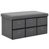 vidaXL Folding Storage Bench Faux Linen 76x38x38 cm Dark Grey