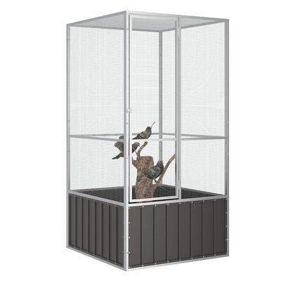 vidaXL Bird Cage Anthracite 111x107x211.5 cm Galvanised Steel