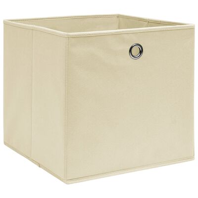 vidaXL Storage Boxes 4 pcs Non-woven Fabric 28x28x28 cm Cream