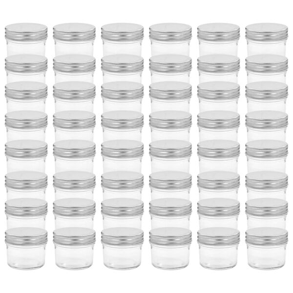 vidaXL Glass Jam Jars with Silver Lids 48 pcs 110 ml