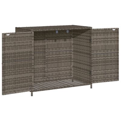 vidaXL Garden Storage Cabinet Grey 83x45x76 cm Poly Rattan