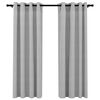 vidaXL Linen-Look Blackout Curtains with Grommets 2pcs Grey 140x175cm