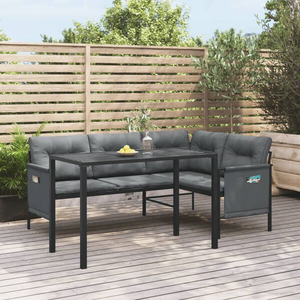 vidaXL 2 Piece Garden Dining Set Anthracite Steel