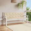 vidaXL Garden Bench Cushion Beige 200x(50+50)x7cm Oxford Fabric