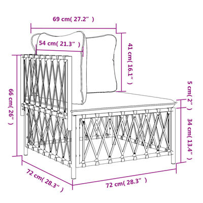 vidaXL Garden Corner Sofa with Cushions Anthracite Woven Fabric
