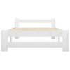 vidaXL Bed Frame without Mattress White Solid Pine Wood 100x200 cm