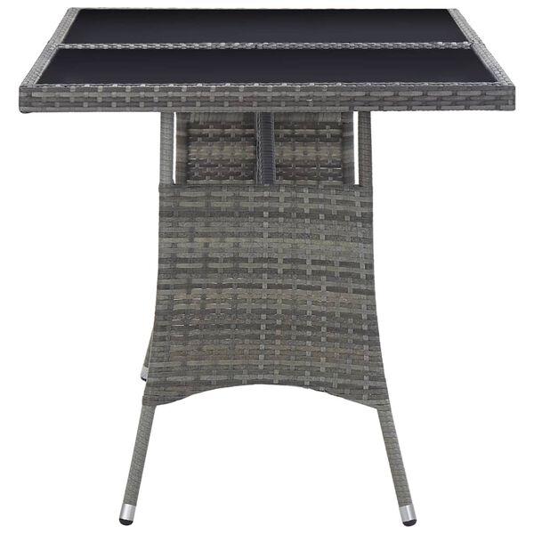 vidaXL Garden Table Grey 140x80x74 cm Poly Rattan