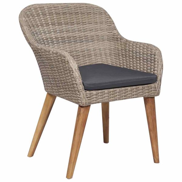 vidaXL 9 Piece Garden Dining Set Brown