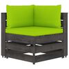 vidaXL 5 Piece Garden Lounge Set with Cushions Grey Impregnated Wood