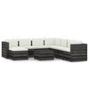 vidaXL 9 Piece Garden Lounge Set with Cushions Grey Impregnated Wood