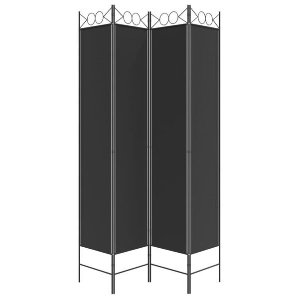vidaXL 4-Panel Room Divider Black 160x220 cm Fabric