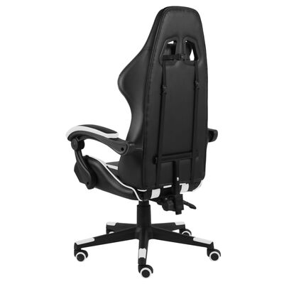 vidaXL Racing Chair Black and White Faux Leather