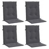 vidaXL Garden Lowback Chair Cushions 4 pcs Anthracite Oxford Fabric