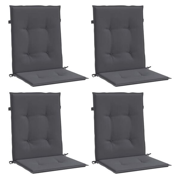 vidaXL Garden Lowback Chair Cushions 4 pcs Anthracite Oxford Fabric