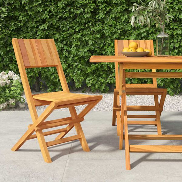 vidaXL Folding Garden Chairs 2 pcs 47x61x90 cm Solid Wood Teak