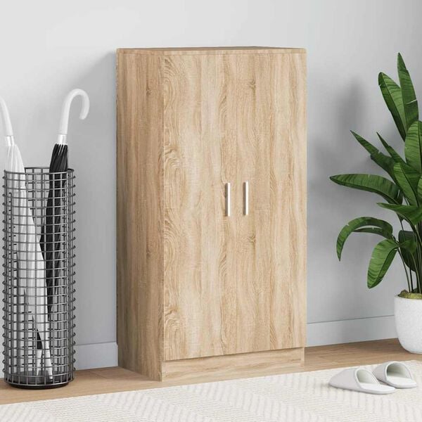 vidaXL Shoe Cabinet 7 Shelves Oak