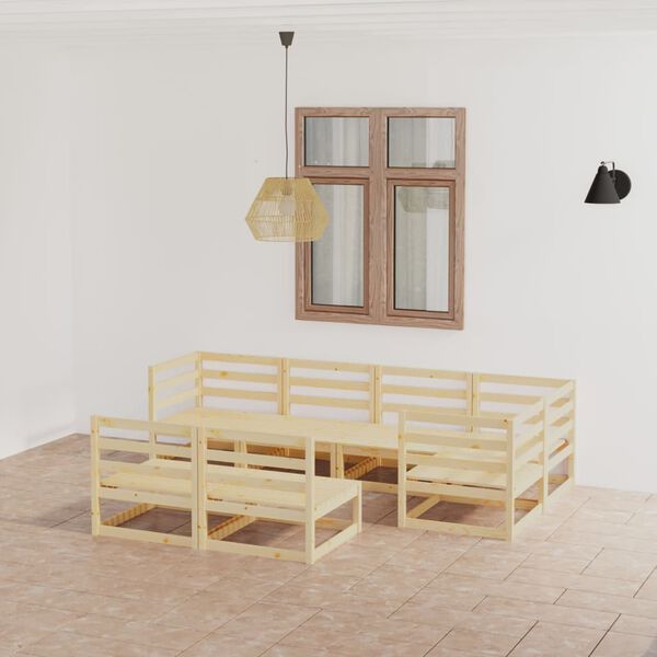 vidaXL 7 Piece Garden Lounge Set Solid Wood Pine