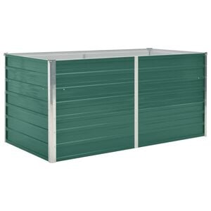 vidaXL Raised Garden Bed | Green | Galvanised Steel | 160x80x77 cm | Durable