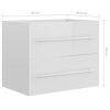 vidaXL 2 Piece Bathroom Furniture Set High Gloss White Engineered Wood
