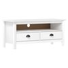 vidaXL TV Cabinet "Hill" White 110x40x47 cm Solid Pine Wood