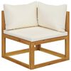 vidaXL 2 Piece Sofa Set with Cream White Cushions Solid Acacia Wood