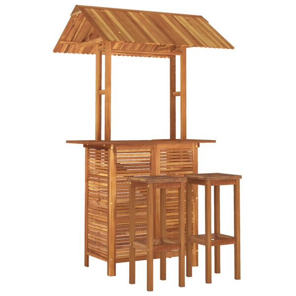 vidaXL 3 Piece Garden Bar Set Solid Wood Acacia