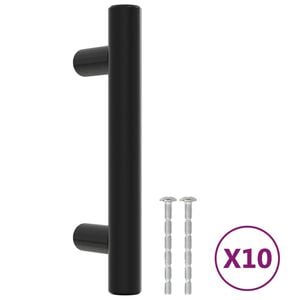 vidaXL Cabinet Handles 10 pcs Black 64 mm Stainless Steel
