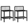 vidaXL Bedside Cabinets 2 pcs Black Metal and Glass