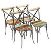 vidaXL Dining Chair | Set of 4 | Multicolour | Reclaimed wood with steel frame