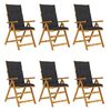 vidaXL Folding Chairs 6 pcs with Cushions Solid Acacia Wood