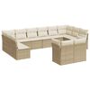 vidaXL 12 Piece Garden Sofa Set with Cushions Beige Poly Rattan
