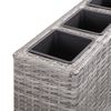 vidaXL Garden Raised Bed with 4 Pots 80x22x79 cm Poly Rattan Grey