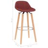 vidaXL Bar Stools 2 pcs Wine Red Fabric